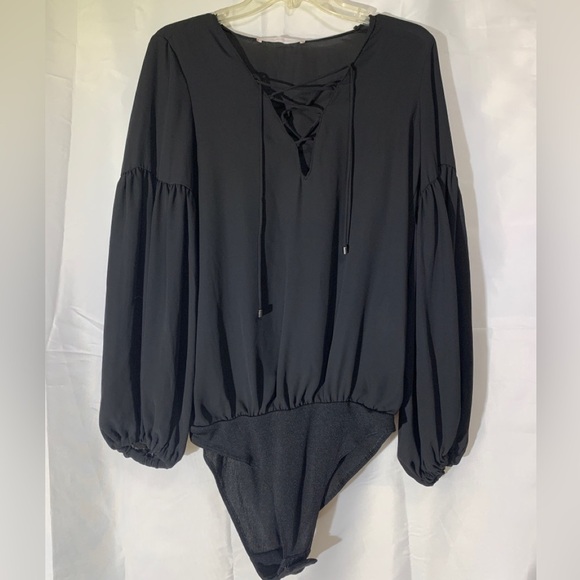 Zara black, long sleeve, body suit, top size M - Picture 1 of 9